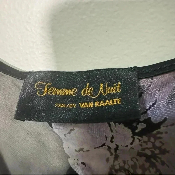 Vintage femme de nuit sheer floral  cami top L - Picture 5 of 6